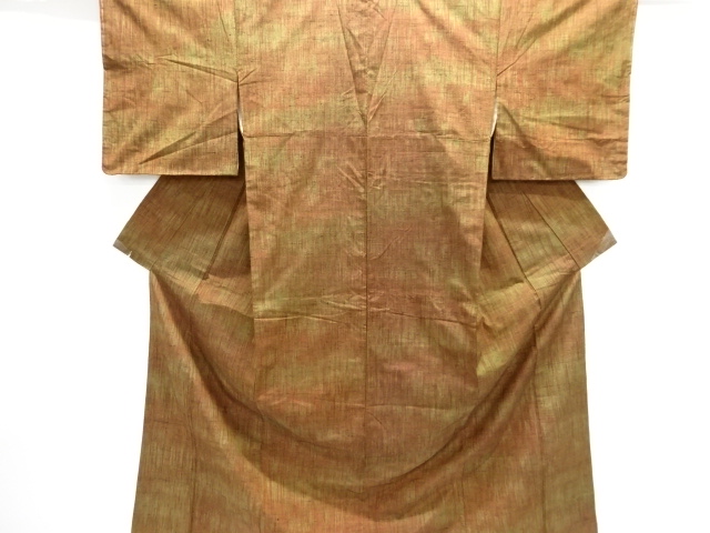 JAPANESE KIMONO / SILK / HAND WOVEN TSUMUGI / KASURI STRIPE